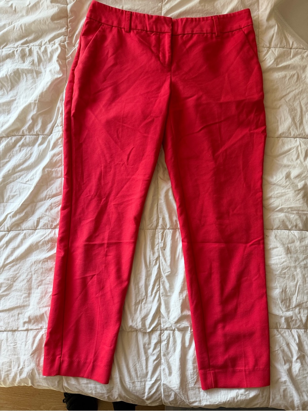 Express Straight Leg Pants in Bright Red